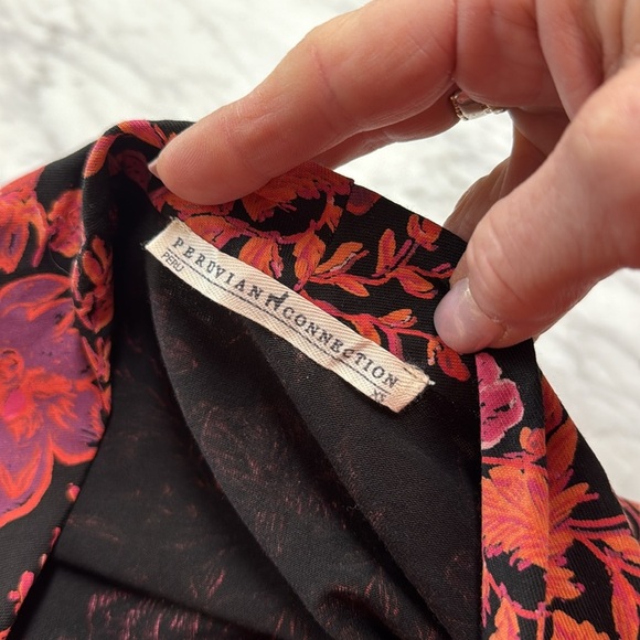 Peruvian Connection Long Sleeve Cyprus Long Sleeve Floral Top Size XS - Picture 3 of 10